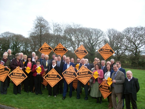 Tim Farron with Cornwall's LibDem Councillors and candidates.